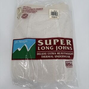 J.E. Morgan Super Long Johns Extra Heavyweight Thermal Underwear L Vtg Waffle